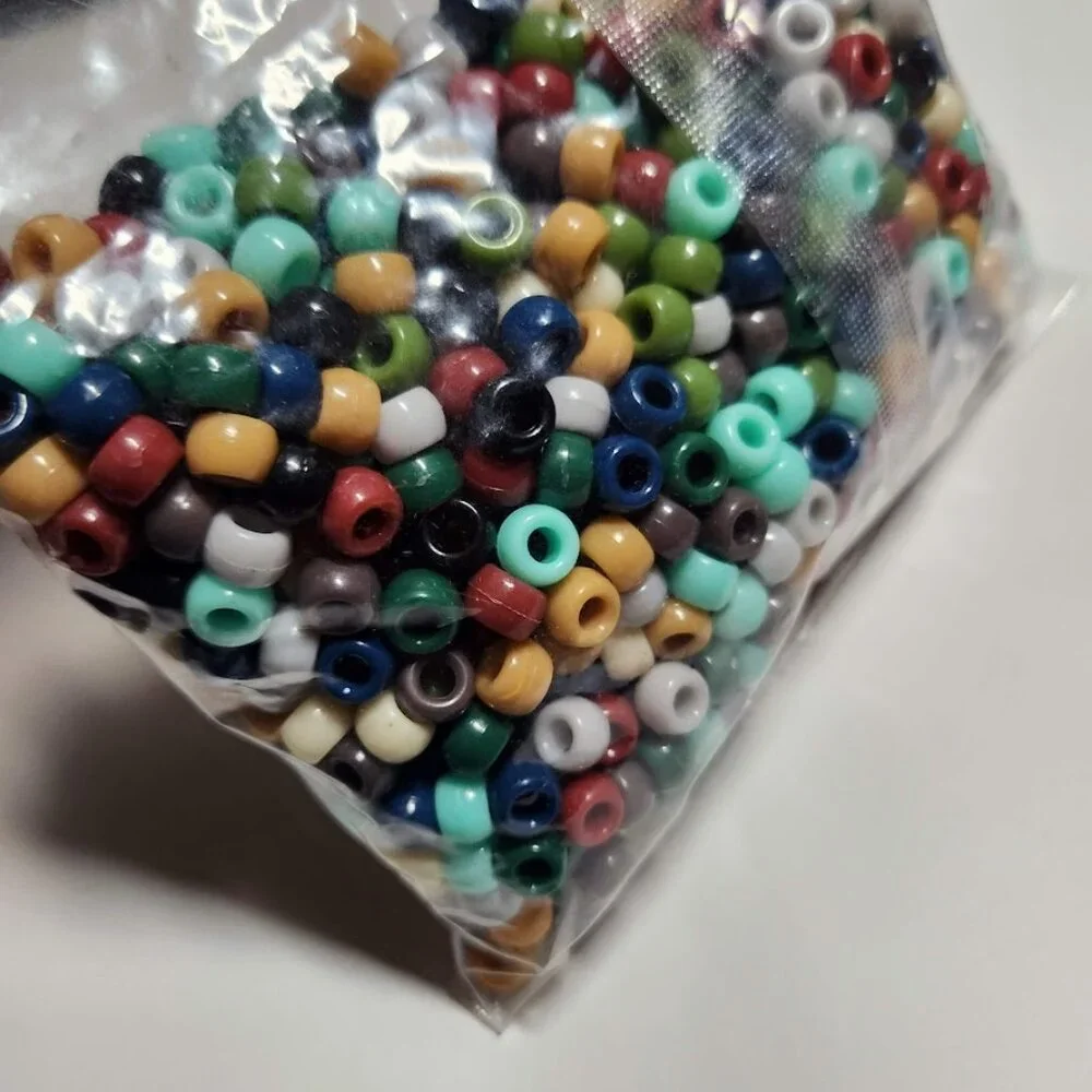 New 1000 Earth-Tone Pony Kandi Beads Craft Supplies Hair Jewelry Beads Bracelet